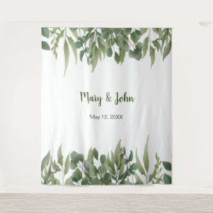 Tenture Feuilles Vertes Rustiques Foliage de Mariage Photo