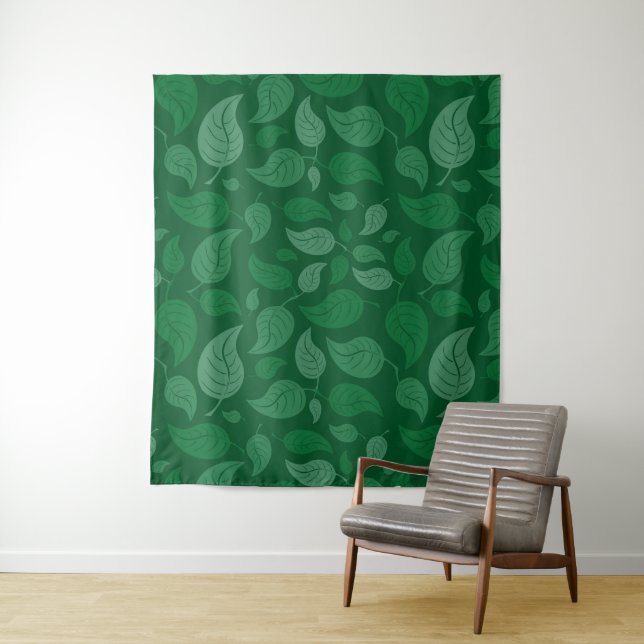 Tenture Feuilles verts (En situation)