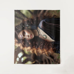 Tenture Fille avec bijoux