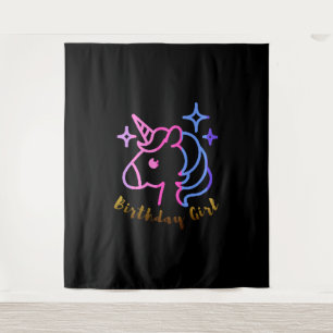 Tenture Fille d'anniversaire licorne licorne licorne cadea