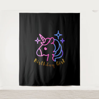 Tenture Fille d'anniversaire licorne licorne licorne cadea
