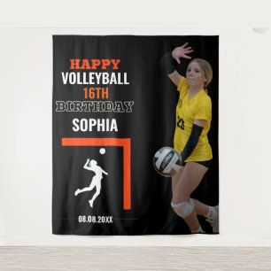 Tenture Fille de volley-ball Anniversaire, Équipe de joueu