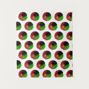 Tenture Fille noire panafricaine femme rouge vert fierté a