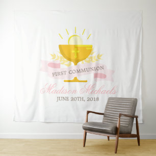 Tenture Filles première sainte communion personnalisée