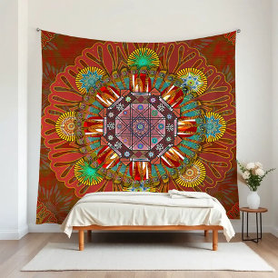 Tenture Filtre Floral Rouge de Squire Manipur Mandala