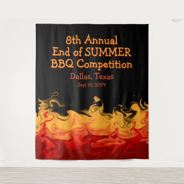 Tenture Flammes d'incendie modernes BBQ Cuire hors concurr (Devant)