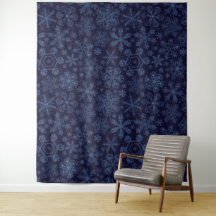 Tenture Flèches bleues sur bleu