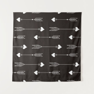 Tenture Flèches, cœurs, motif abstrait vintage.