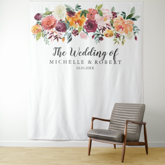 Tenture Fleur de campagne | Décor de mariage -  Photobooth (En situation)