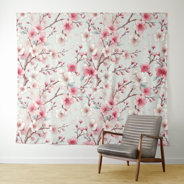 Tenture Fleur de cerise (En situation (horizontale))
