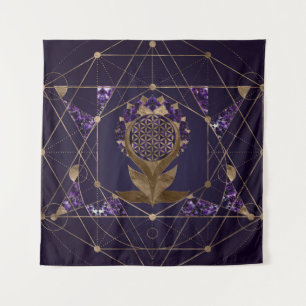 Tenture Fleur de la vie Lotus - Ornement de la géométrie s