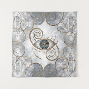 Tenture Fleur de la vie - Oeil Swirl Ornament Pearl
