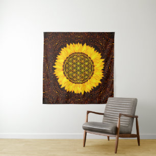 Tenture Fleur de la vie - tournesol #2