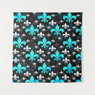 Tenture Fleur De Lis Blanche Bleue