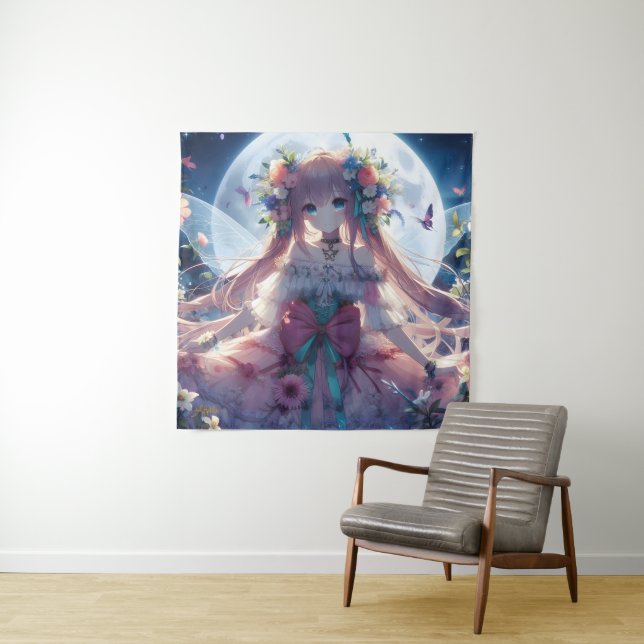 Tenture Fleur de lune d'Anime (En situation)
