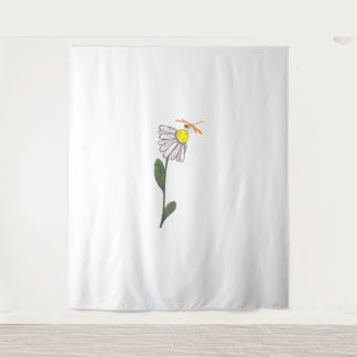 Tenture Fleur de marguerite, T-shirt de libellule florale