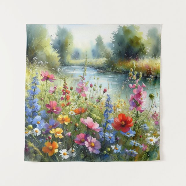 Tenture Fleur d'été du Fleur sauvage du ruisseau Tapestry (Devant)