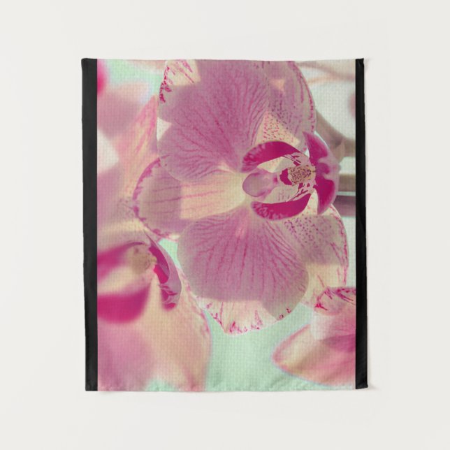 Tenture Fleur d'orchidée rose pastel gros (Devant)