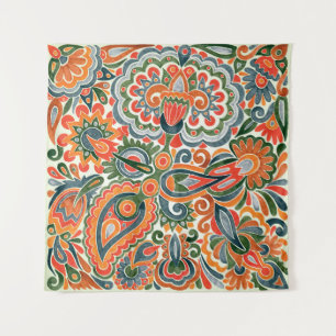 Tenture Fleur Ethnique Ukrainienne, Marque Dessinée À La M