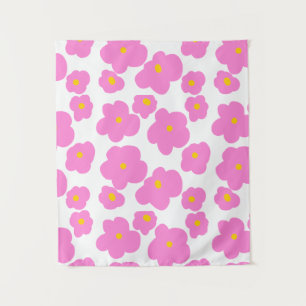 Tenture Fleur marguerite rose jaune moderne motif élégant