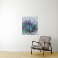 Fleur vert violet Art Abstrait moderne Fractal