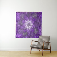 Fleur Violette Psychedéliques Art Fractal Abstrait