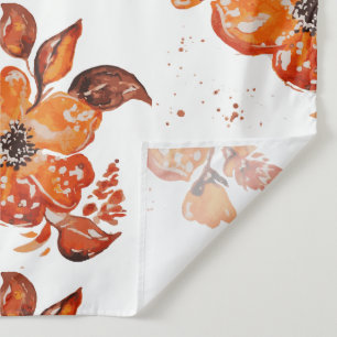 Tenture Fleurs aquarelles orange I