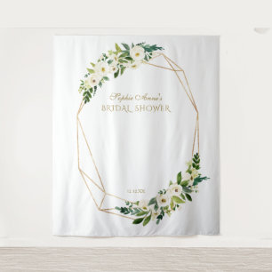 Tenture Fleurs Blanches Accessoire de Photobooth de Mariag