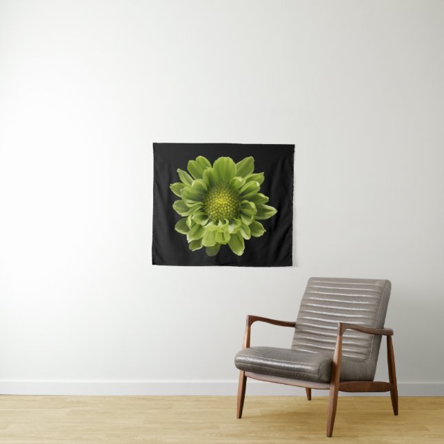 Tenture Fleurs | Chrysanthème vert (En situation (horizontale))