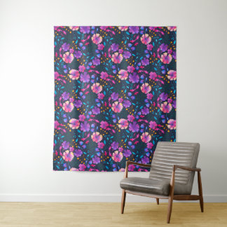 Tenture Fleurs d'aquarelle à motifs floraux de la Marine