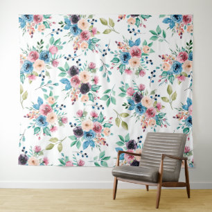 Tenture Fleurs de printemps colorées motif