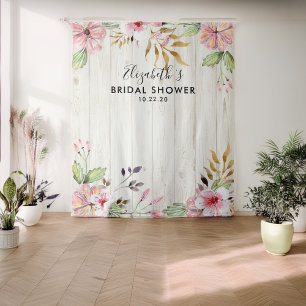 Tenture Fleurs de toile de fond de photo de douche de mari