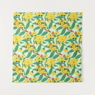 Tenture Fleurs d'eucalyptus jaune
