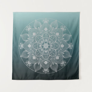 Tenture Fleurs, Feuille, Mandala Floral en dentelle blanch