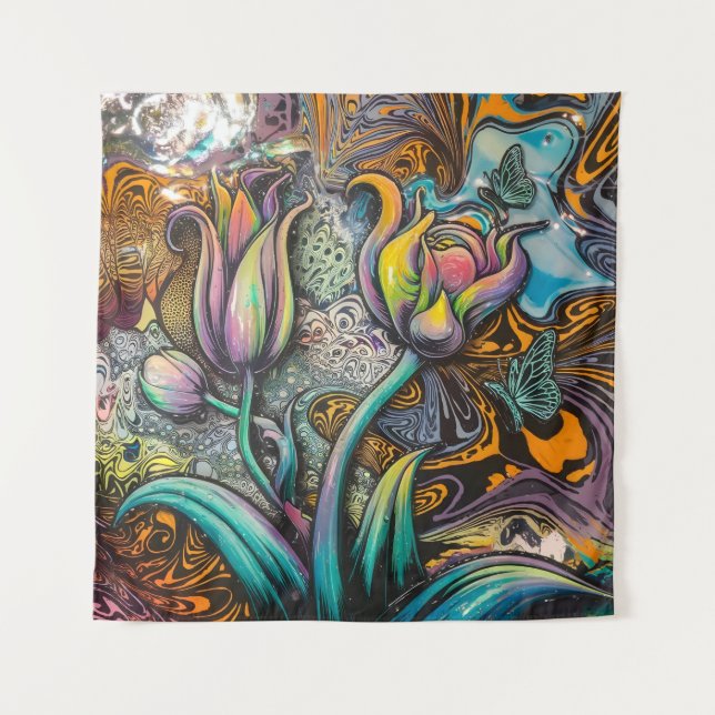 Tenture Fleurs Mandala (Devant)