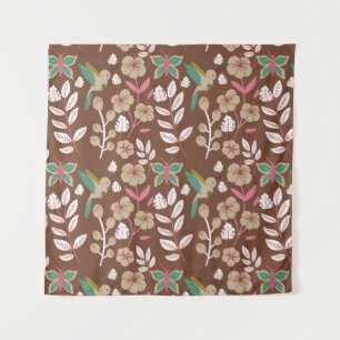 Tenture Fleurs motifs florales sans soudure, feuilles, pap
