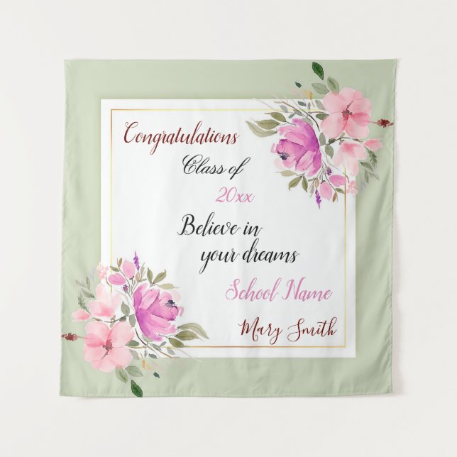 Tenture Fleurs Populaires Personnaliser Rose Violet (Devant)