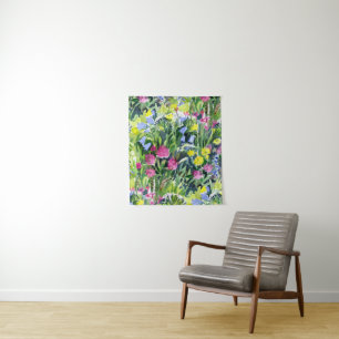 Tenture Fleurs sauvages aquarelle