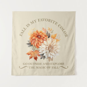 Tenture Fleurs sauvages d'aquarelle feuilles automne citat