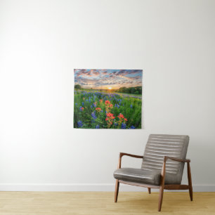 Tenture Fleurs   Texas Bluebonnets & Indian Paintbrush