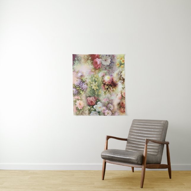 Tenture Fleurs vintages (En situation)