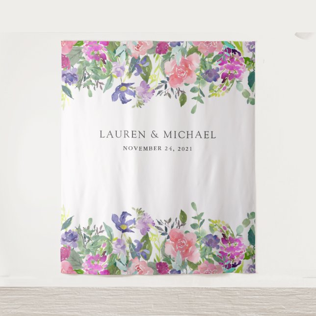 Tenture Fleurs vives | Accessoire de photobooth (Devant)