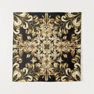 Tenture Flocon d'or motif simple et sans couture. Vintage 