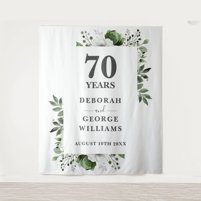 Tenture Floral 70th Anniversary Photo Booth fond (Devant)