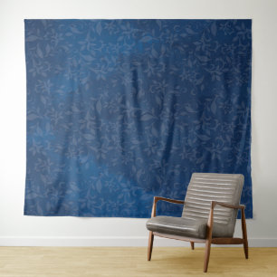 Tenture Floral Abstrait sur les Bleus de marine Arrière - 