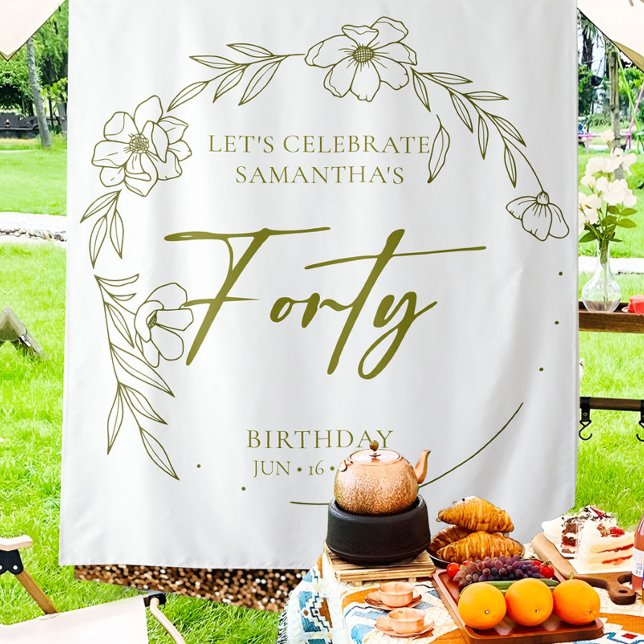 Tenture Floral Crown 40e anniversaire de fête arrière-plan (Créateur téléchargé)