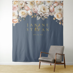 Tenture Floral Drama Mariage Blue ID1022