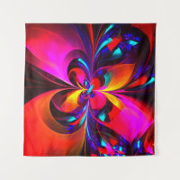Floral moderne Art Abstrait Rouge Bleu Motif #07