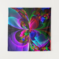 Floral moderne Art Abstrait Rouge Bleu Motif #12