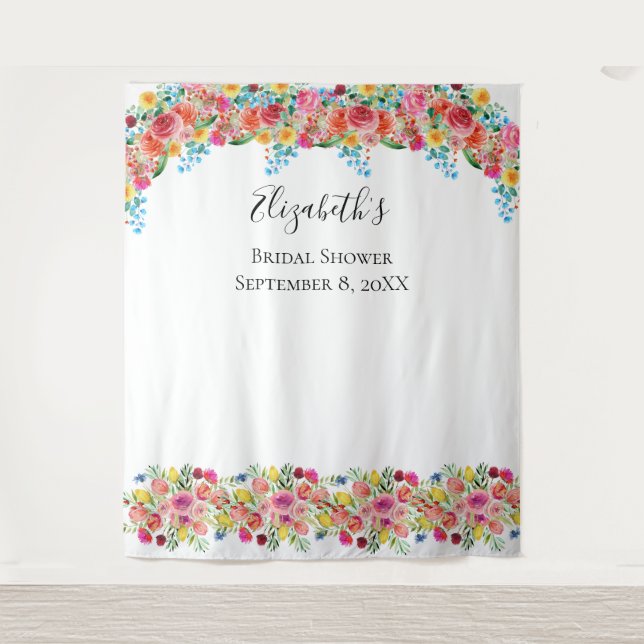 Tenture Floral Photo Contexte Wedding shower nuptial (Devant)